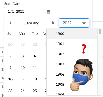 Salesforce proposing close date in 1900