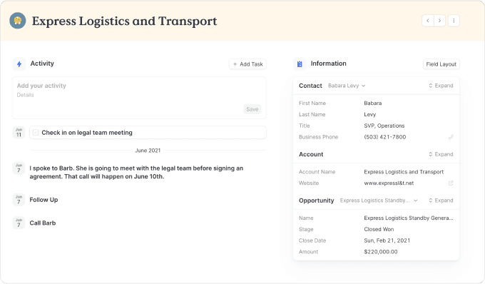 Account details in Laserfocus