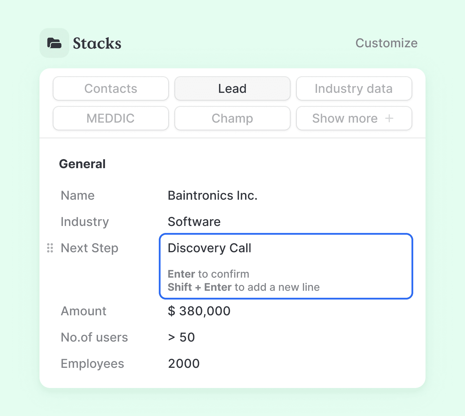 Editing field in field group